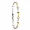 18K PULSERA ESTAMPADA ORO Y PLATA