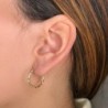 18K AROS ORO AMARILLO HUECOS RETORCIDOS. 20 X 2 MM.