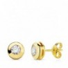 18K PENDIENTES ORO AMARILLO CHATÓN CIRCONITA 6.5 MM.
