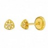 18K PENDIENTES ORO AMARILLO TRIANGULO CALADO. 3 X 3 MM.