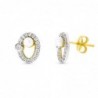 18K PENDIENTES ORO BICOLOR PERLA 3 MM. 9 X 7 MM. CIERRE PRESION