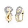 18K PENDIENTES ORO BICOLOR CIRCONITAS 17 X 9 MM.