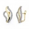 18K PENDIENTES 20X10MM ORO BICOLOR CIRCONITAS CATALAN