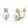 18K PENDIENTES . PERLA, CIRCONITA. 7MM