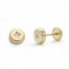 18K PENDIENTES ORO AMARILLO TUERCA REDONDO CIRCONITA. 5MM.