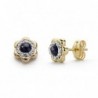 18K PENDIENTES ORO AMARILLO ZAFIRO Y CIRCONITAS. 6 MM.