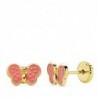 18K PENDIENTES MARIPOSA ROSA. 7 X 5 MM.