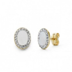 18K PENDIENTES OVAL NACAR....