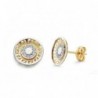 18K PENDIENTES ORO BICOLOR CIRCONITAS 10 MM.