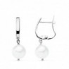 18K PENDIENTES ORO BLANCO PERLAS. 25 X 7,5 MM.