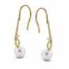 18K PENDIENTES LARGOS PERLA. 25 X 6MM.