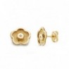18K PENDIENTES ORO AMARILLO FLOR CIRCONITAS 8 X 8 MM.