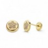 18K PENDIENTES ORO AMARILLO REDONDO CIRCONITAS 6 MM.