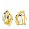 18K PENDIENTES ORO BICOLOR BANDAS 17 X 11 MM