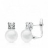 18K PENDIENTES ORO BLANCO PERLA Y CIRCONITA ORO BLANCO 11 X 6,5 MM.