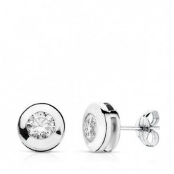 18K PENDIENTES ORO BLANCO...