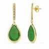 18K PENDIENTES PIEDRA VERDE 33 X 12 MM.