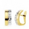 18K PENDIENTES BANDAS BICOLOR. 14 X 5,5 MM.