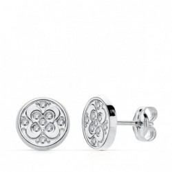 18K PENDIENTES ORO BLANCO...