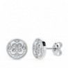 18K PENDIENTES ORO BLANCO CIRCONITAS REDONDOS 8 MM