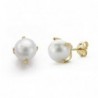 18K PENDIENTES ORO AMARILLO PERLA 7MM. 4 PATILLAS PRESION