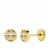 18K PENDIENTES ORO AMARILLO CIRCONITAS TUERCA 5.5 MM.