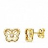 18K PENDIENTES ORO AMARILLO MARIPOSA CALADA 8 X 7 MM.