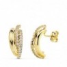 18K PENDIENTES BANDAS CIRCONITAS 15 X 6 MM.