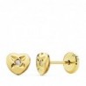 18K PENDIENTES ORO AMARILLO CORAZON 5 X 4,5 MM.TUERCA