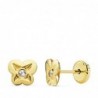 18K PENDIENTES ORO AMARILLO MARIPOSA 6 X 5,5 MM