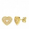 18K PENDIENTES ORO AMARILLO CORAZON NACAR 9 X 8 MM.