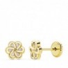 18K PENDIENTES FLOR NACAR 6 X 6 MM.