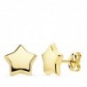 18K PENDIENTES ORO AMARILLO ESTRELLA LISA 10 X 10 MM