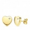 18K PENDIENTES CORAZON CIRCONITAS. 8 X 8 MM