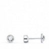 18K PENDIENTES ORO BLANCO REDONDOS BOCEL CON CIRCONITAS 3 MM. CIERRE TORNILLO