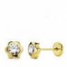 18K PENDIENTES ORO AMARILLO MARGARITA CIRCONITA 5 MM.