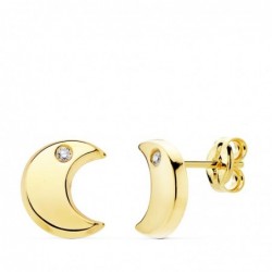 18K PENDIENTES MEDIA LUNA...