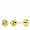 18K PENDIENTES ORO AMARILLO BOLA TALLADA 5 MM. TUERCA