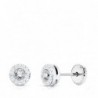 18K PENDIENTES ORO BLANCO CHATÓN GRECA CIRCONITA 5