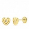 18K PENDIENTES ORO AMARILLO CORAZON CIRCONITAS. 6,5 X 6 M