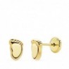 18K PENDIENTES ORO AMARILLO PIE BEBÉ LISO. 6,5 X 4 MM