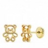18K PENDIENTES ORO AMARILLO OSO CALADO 7 X 6 MM.