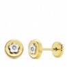 18K PENDIENTES REDONDO ORO BICOLOR 6 MM.
