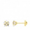 18K PENDIENTES ORO AMARILLO CIRCONITA ESTRELLA 5 X 5 MM. CIERRE TUERCA