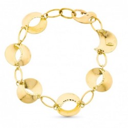 18K PULSERA BICOLOR ESLABONES