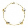18K PULSERA BICOLOR FLORES 18.5CM