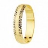 18K ALIANZA ORO AMARILLO MATE Y BORDES DIAMANTADOS. 4 MM.