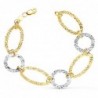 18K PULSERA ORO BICOLOR ESLABONES MARTILLADOS. ANCHO: 18 MM. LARGO: 20 CM.