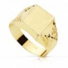 18K SELLO ORO AMARILLO CADETE TALLADO 10 X 9 MM