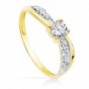 18K SOLITARIO ORO BICOLOR CIRCONITA 4 MM